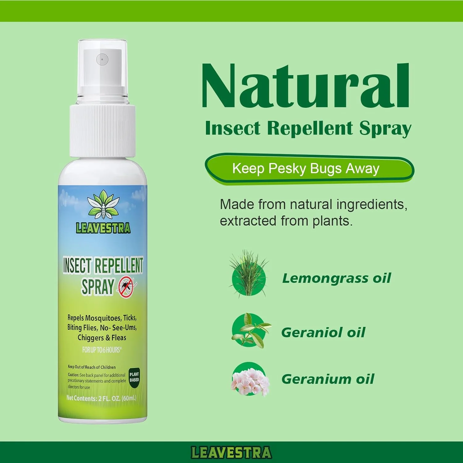 Aerosol repelente de mosquitos para cuerpo, fabricado con aceites esenciales vegetales - Imagen 2