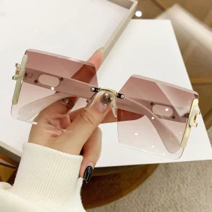 Shein 1 pieza Gafas elegantes de moda con marco de metal para mujer