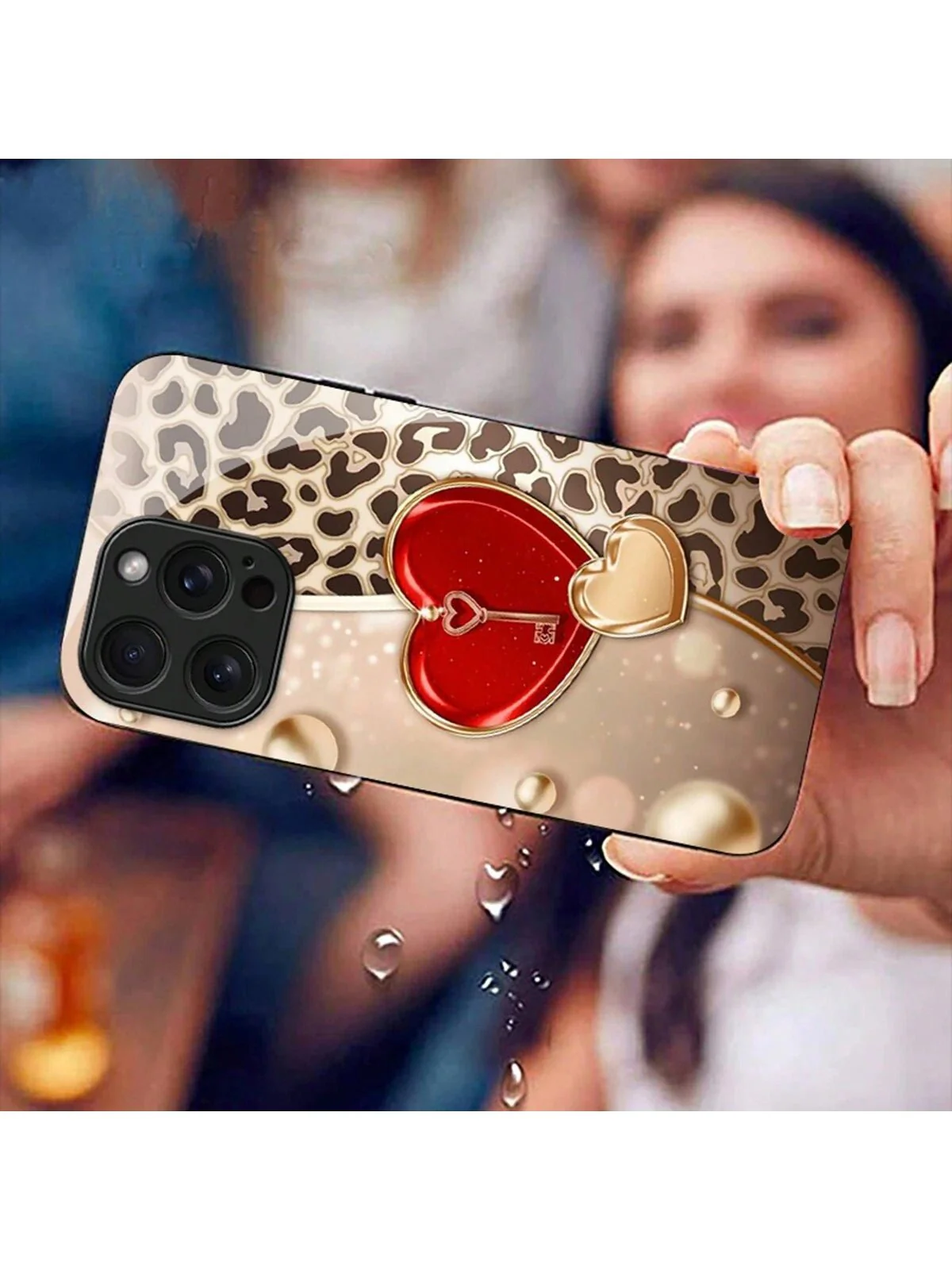 Shein Cover para telefono con estampado de leopardo y forma de corazón - Imagen 3