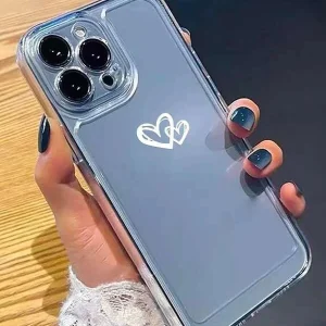 Shein Cover transparente para teléfono con estampado de corazón