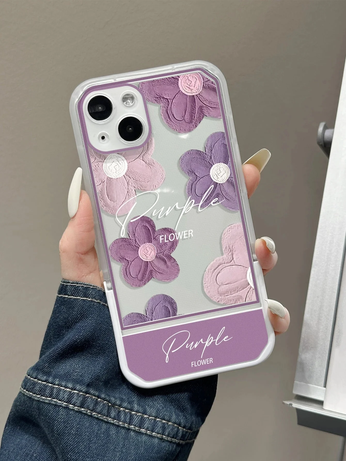 Shein Funda protectora para teléfono móvil con soporte de TPU - Imagen 2