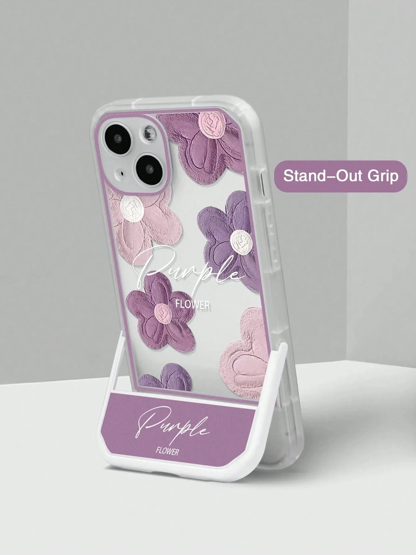 Shein Funda protectora para teléfono móvil con soporte de TPU