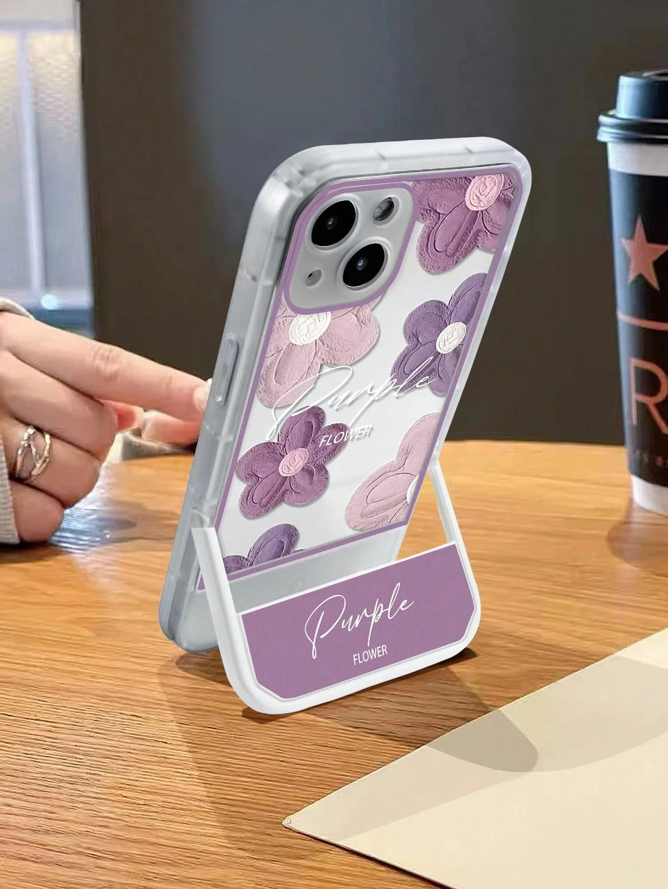 Shein Funda protectora para teléfono móvil con soporte de TPU - Imagen 3