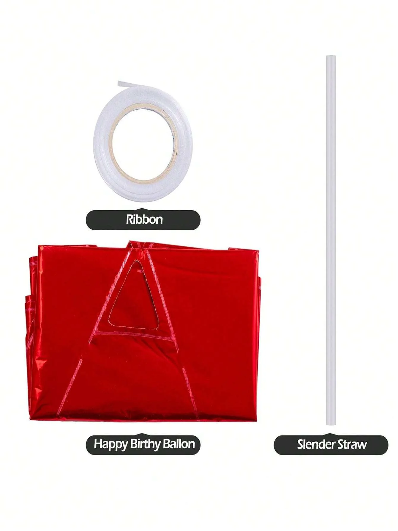 Shein Globos de aluminio con letras de feliz cumpleaños, decoraciones para fiestas con inflador y cuerdas, 16" - Imagen 5